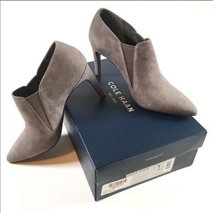 Cole Haan Allaire Ankle Heeled Suede Booties-NWOT